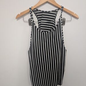 Lululemon Athletica Black and White Striped Tank Top